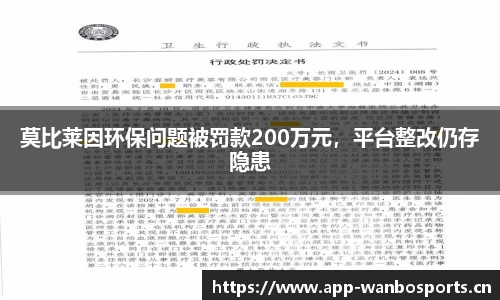 莫比莱因环保问题被罚款200万元，平台整改仍存隐患